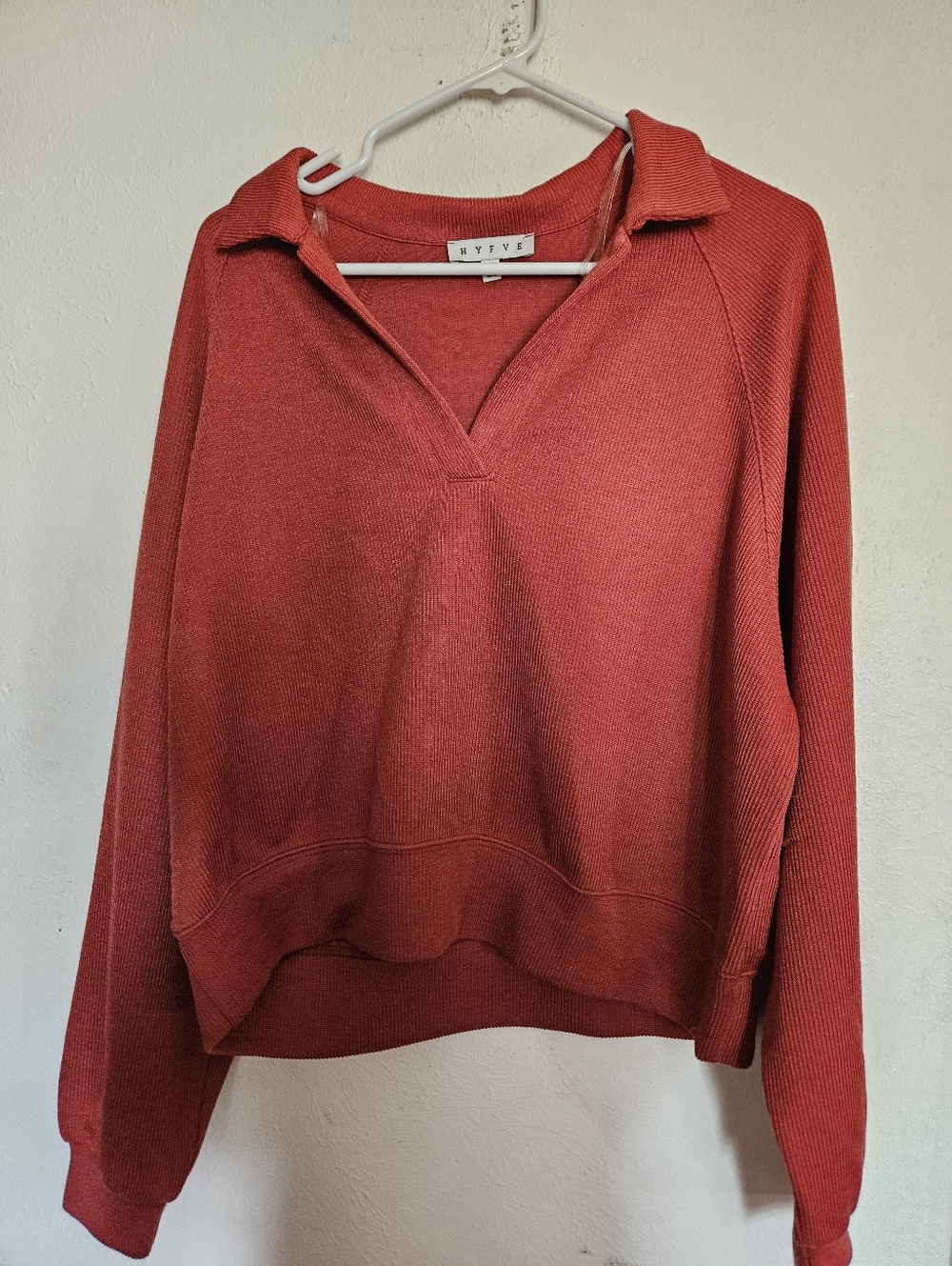 Knit Burnt Orange Collared Sweater